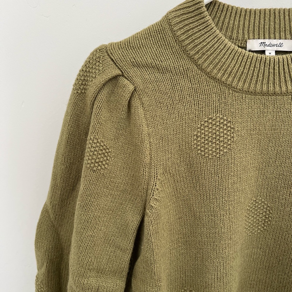 Madewell Eaton Dotted Olive Sweater